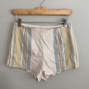 Pastel Striped Linen Free People Shorts